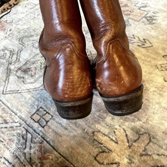 Tony Lama Men\'s Cowboy Boots Size 8EEEE in Brown Leather